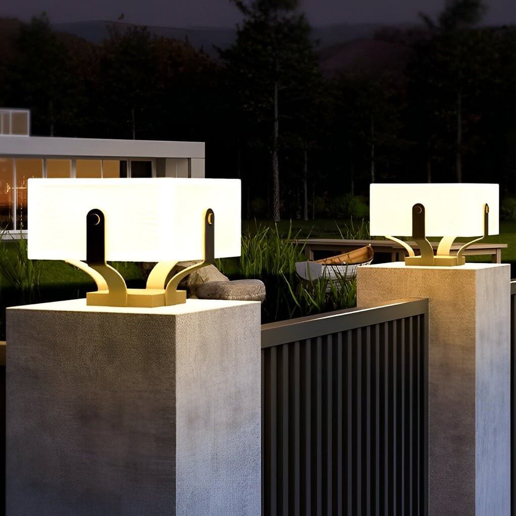 Modern Waterproof LED Square Brick Pillar Lights Outdoor Lighting