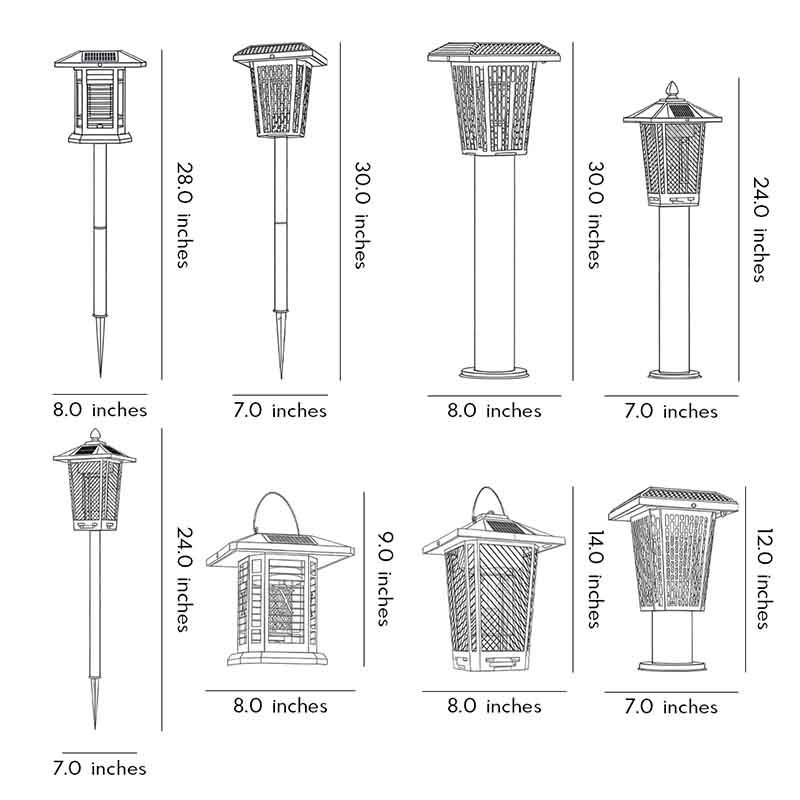 Outdoor Solar Bug Repellent Waterproof Metal Light - Insect Repellent LED Light for Patio & Garden