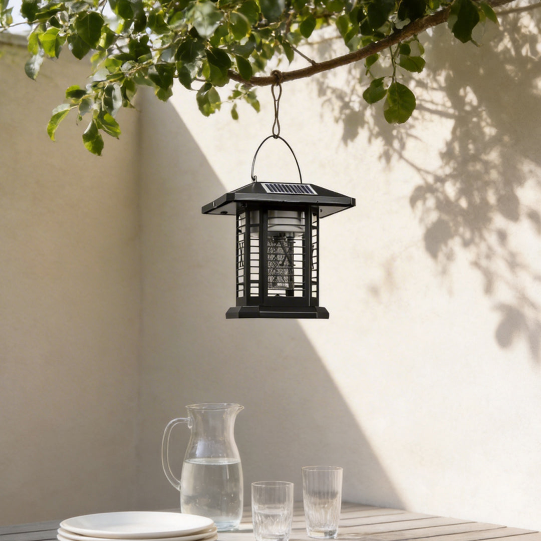 Outdoor Solar Bug Repellent Light - Waterproof Metal Insect Zapper Lantern