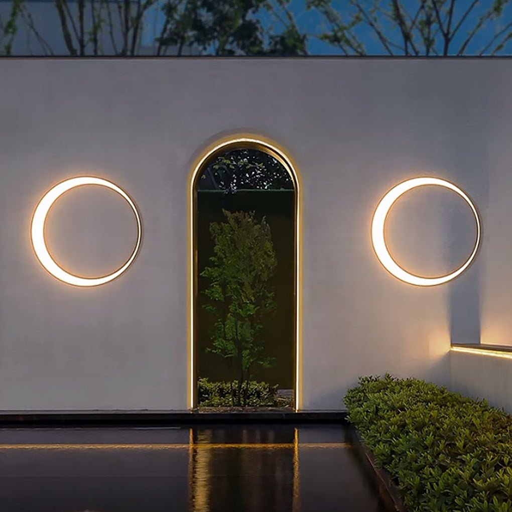 Outdoor Modern Moon LED Wall Light - Waterproof Cylinder Design