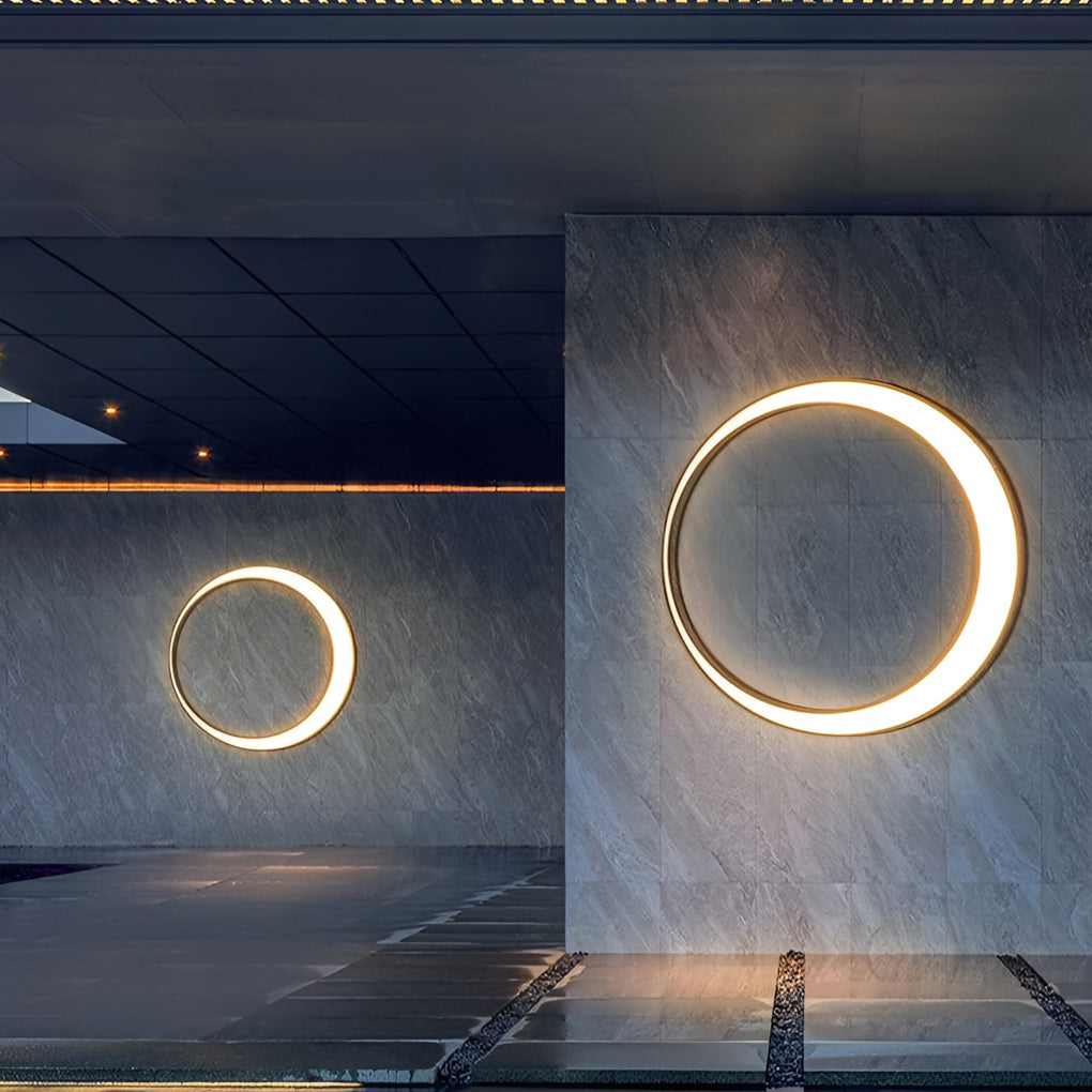 Outdoor Modern Moon LED Cylinder Wall Light Waterproof
