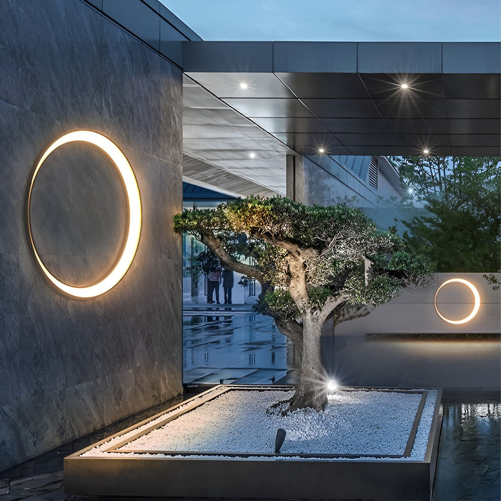 Outdoor Modern Moon LED Cylinder Wall Light Waterproof