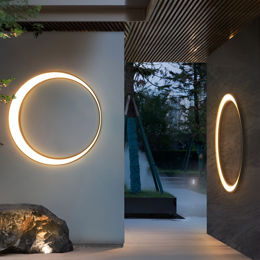 Outdoor Modern Moon LED Cylinder Wall Light Waterproof