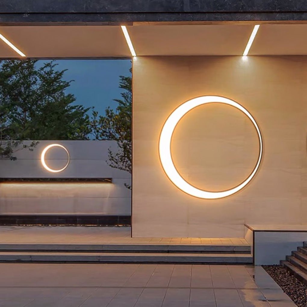 Outdoor Modern Moon LED Wall Light - Waterproof Cylinder Design
