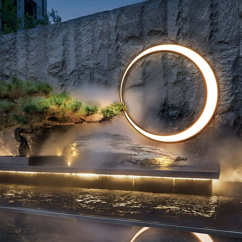 Outdoor Modern Moon LED Wall Light - Waterproof Cylinder Design