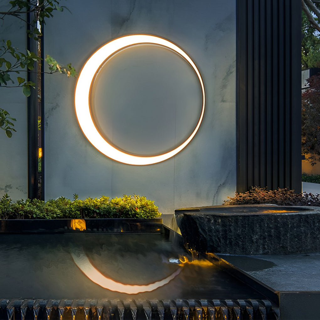 Outdoor Modern Moon LED Wall Light - Waterproof Cylinder Design