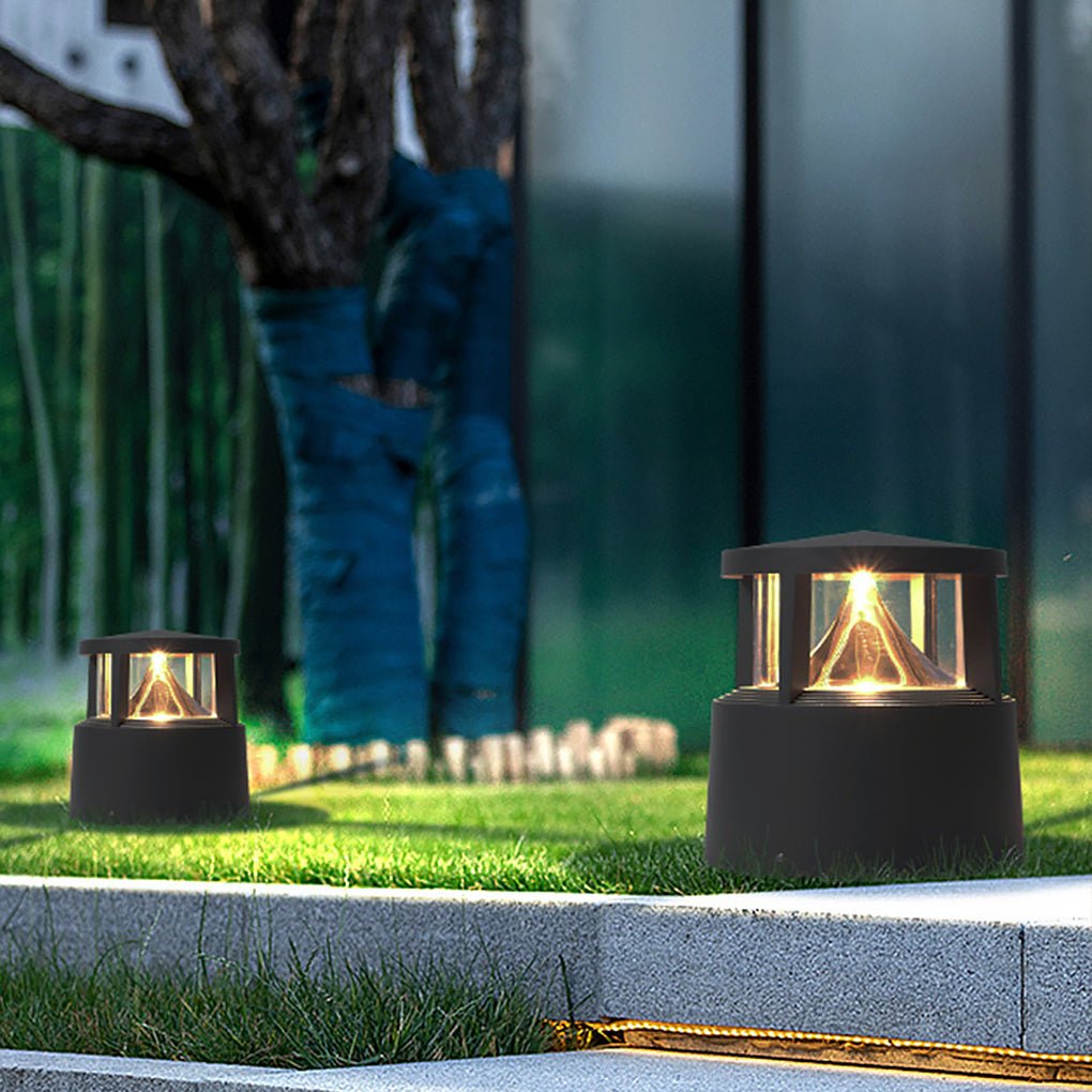 Short Aluminum Volcano Cob Lawn Light - Durable Outdoor Bollard Lighting