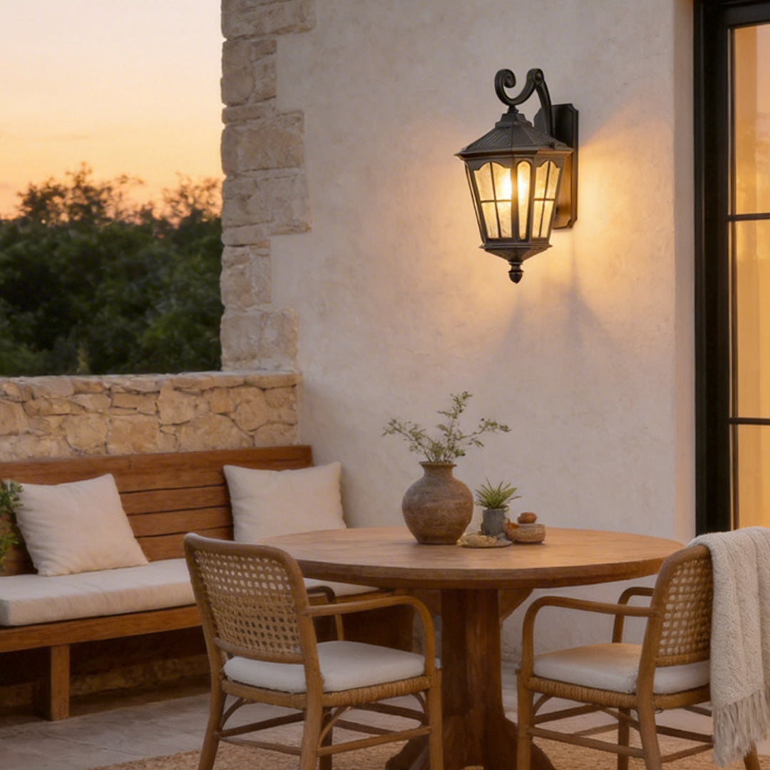 Vintage LED Solar Lantern for Outdoor Front Porch Lighting - Aluminum Design