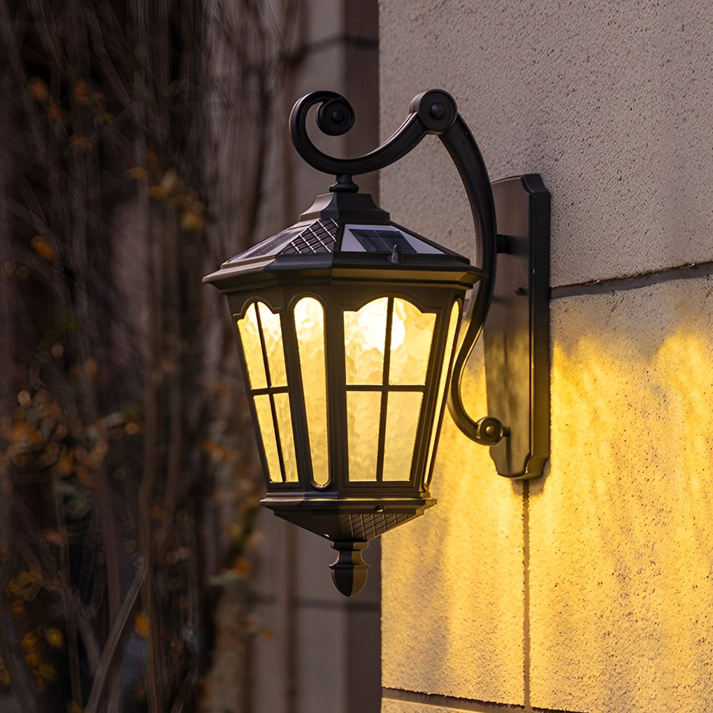 Vintage LED Solar Lantern for Outdoor Front Porch Lighting - Aluminum Design