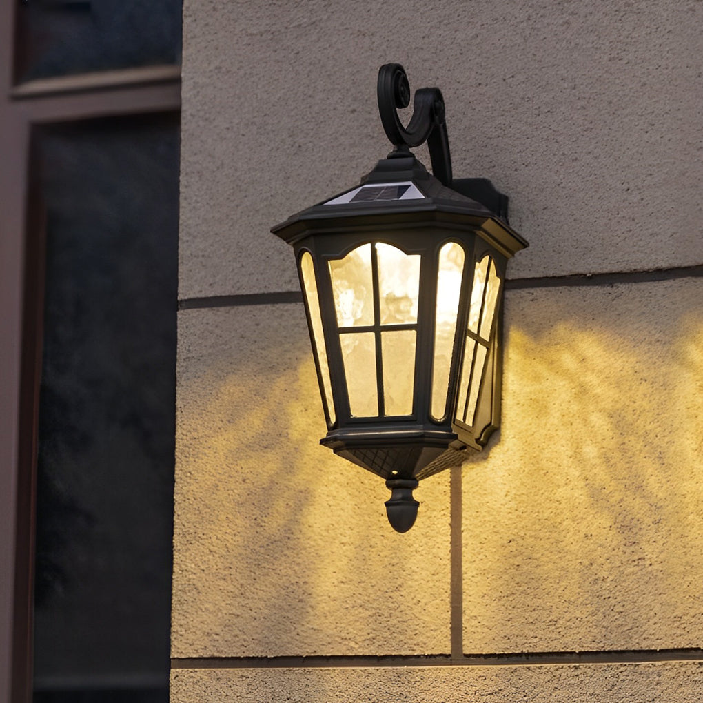 Vintage LED Solar Lantern for Outdoor Front Porch Lighting - Aluminum Design