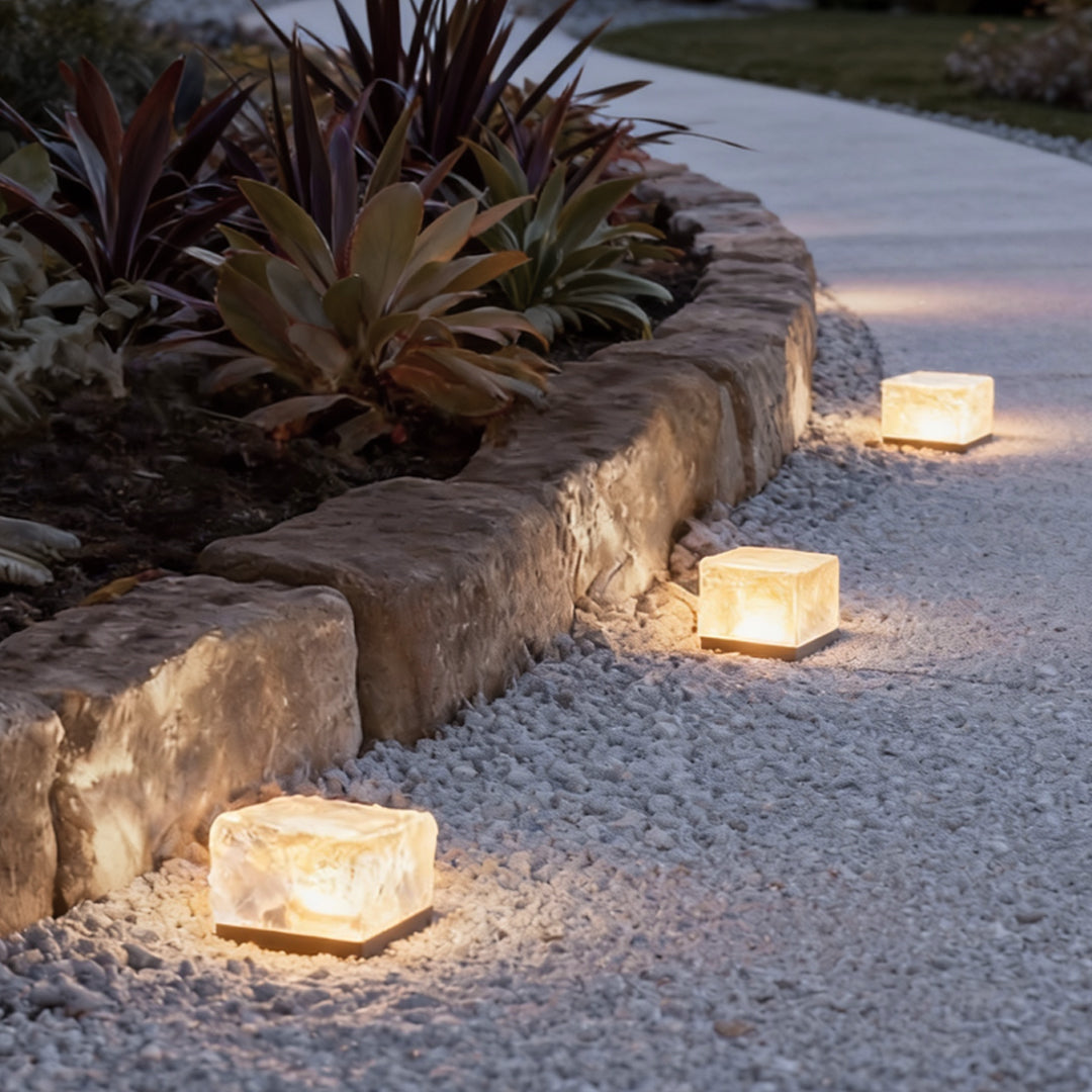 Modern Solar Step Light - Intelligent Outdoor Ice Cube LED Pathway Lighting