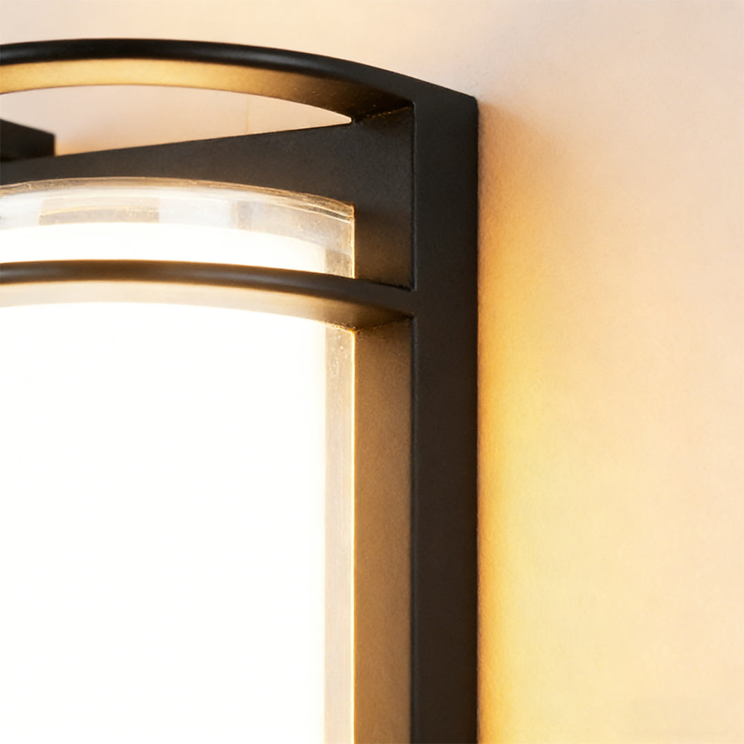 Outdoor LED Wall Mount Light - Dual-Layer Shade Fixture