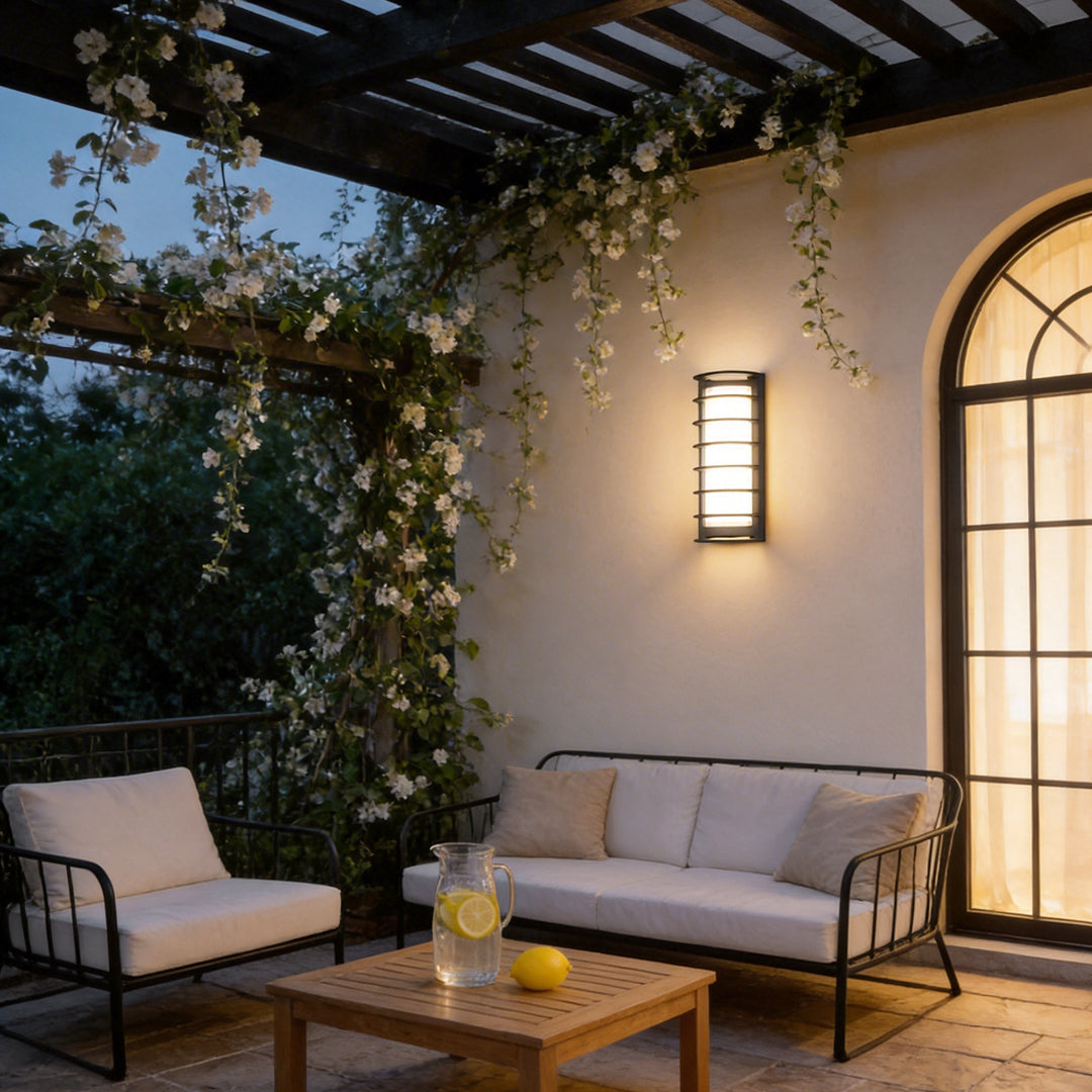 Outdoor LED Wall Mount Light - Dual-Layer Shade Fixture