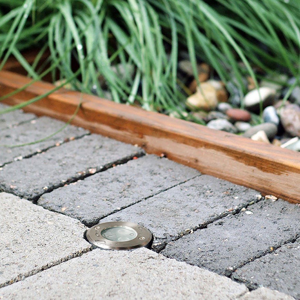 Poolside Waterproof LED Step Lights - Chrome Inset Lighting for Garden & Lawn