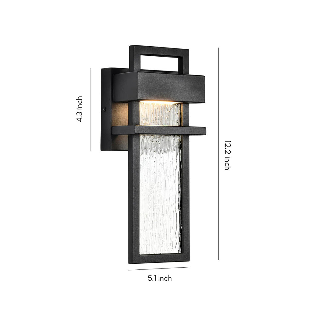 Outdoor Waterproof Black LED Wall Light - Energy Efficient, Stylish Design