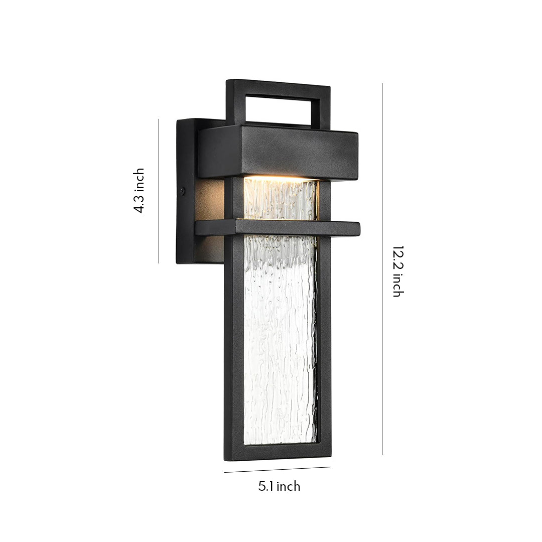 Outdoor Waterproof Black LED Wall Light - Energy Efficient, Stylish Design
