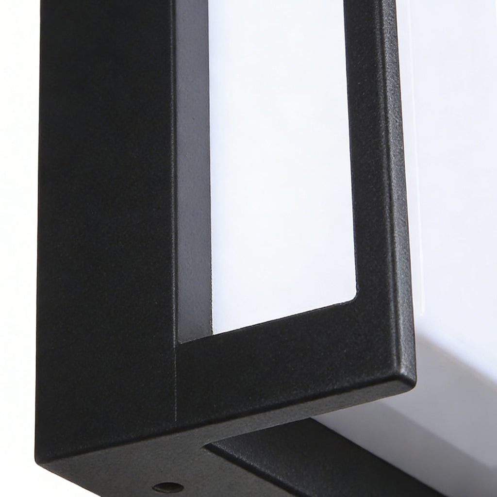 Modern Geometric Black Metal Outdoor Wall Light
