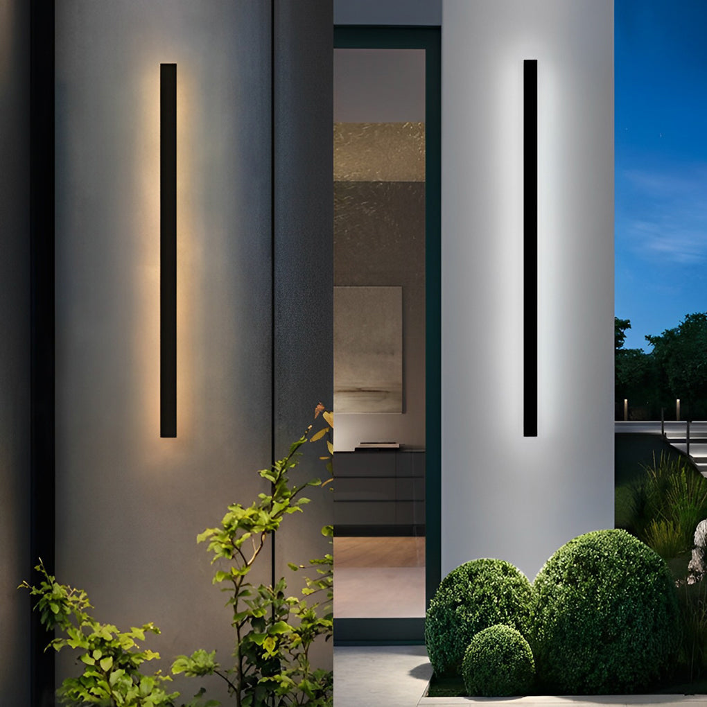 Outdoor Waterproof Black Solar Wall Light - Modern Design