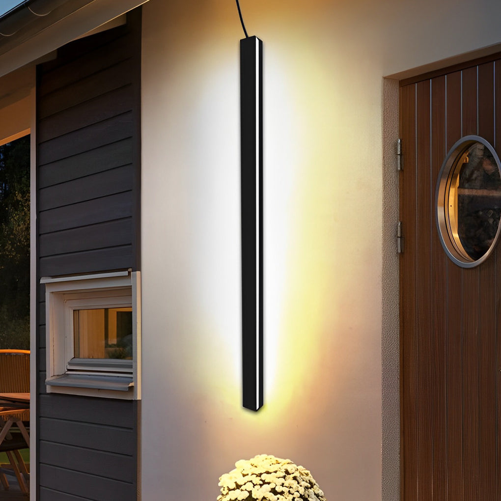 Outdoor Waterproof Black Solar Wall Light - Modern Design