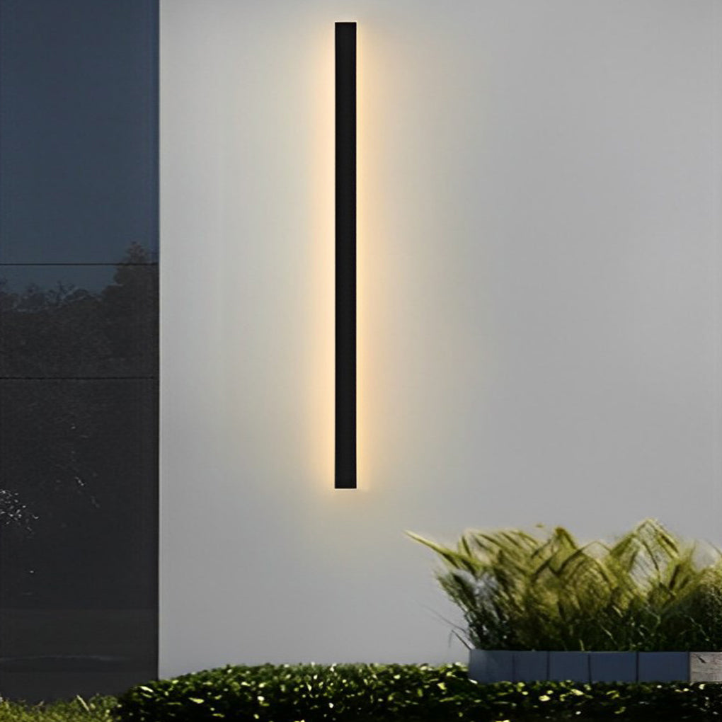 Outdoor Waterproof Black Solar Wall Light - Modern Design