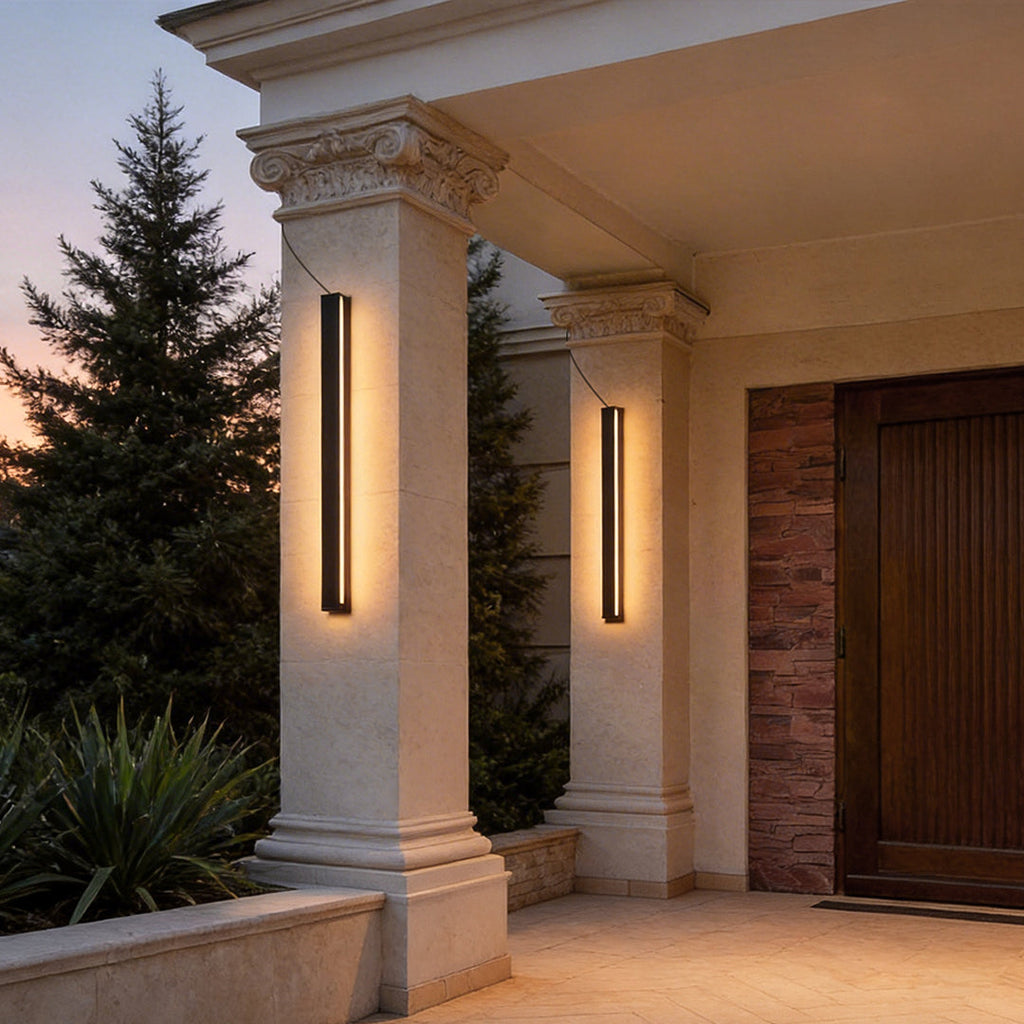 Outdoor Waterproof Black Solar Wall Light - Modern Design