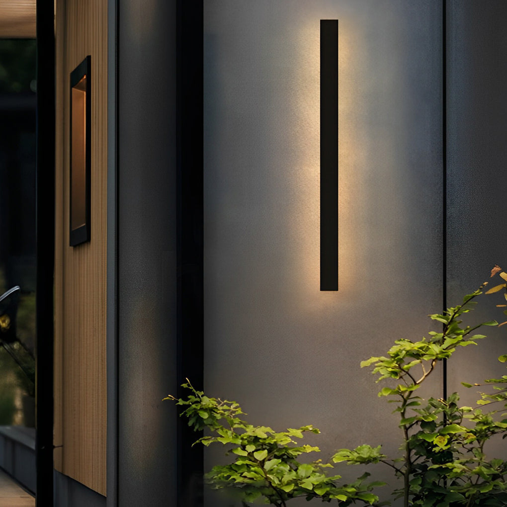 Outdoor Waterproof Black Solar Wall Light - Modern Design