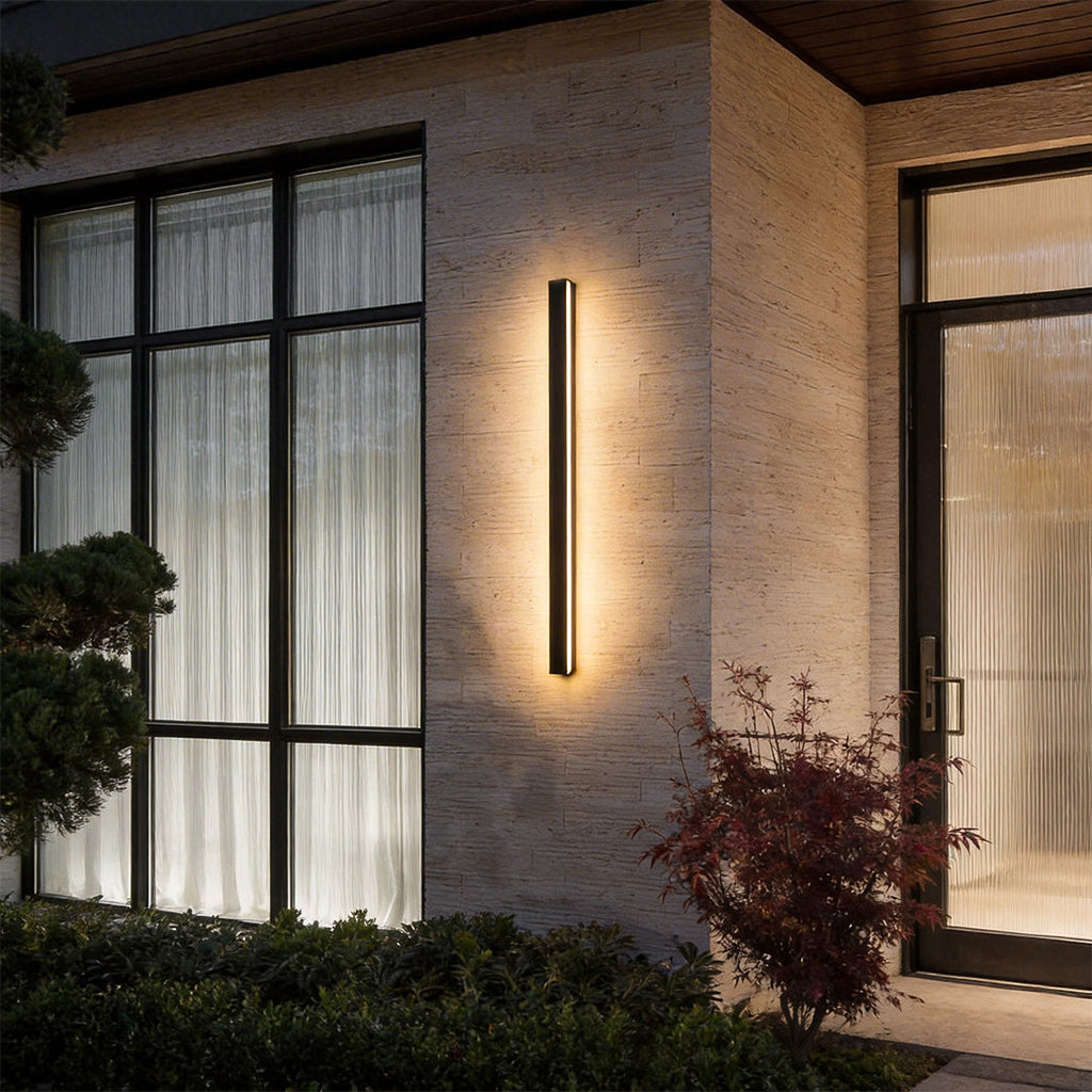 Outdoor Waterproof Black Solar Wall Light - Modern Design