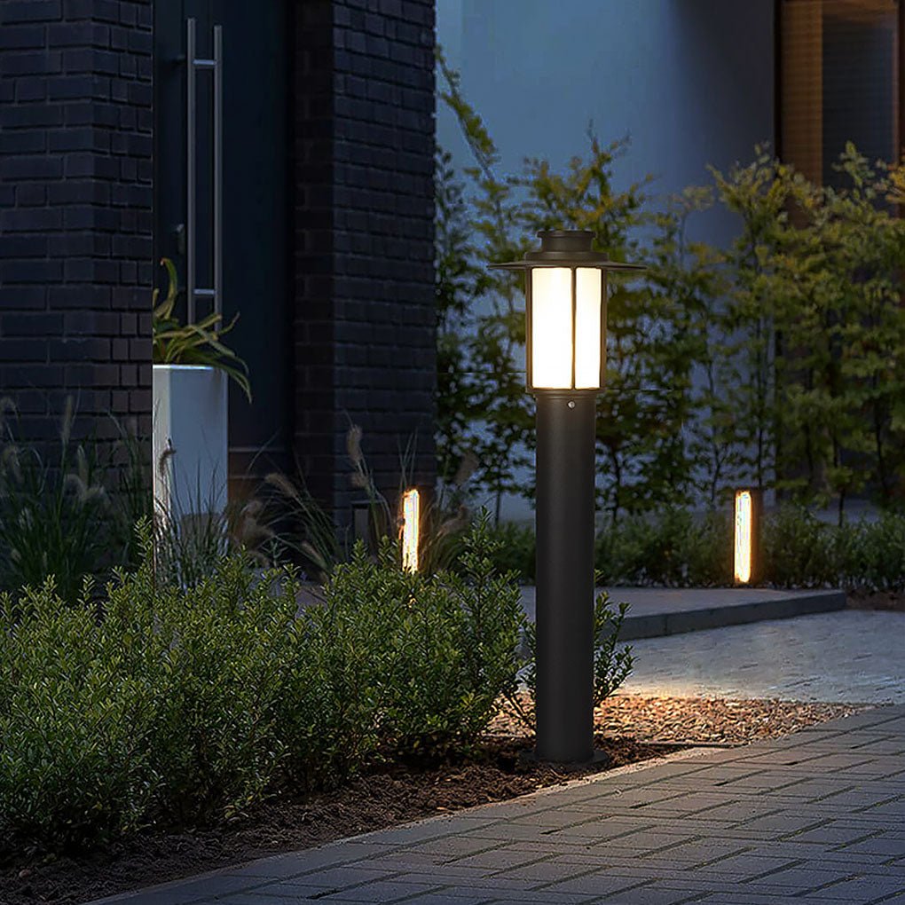 Modern Minimalist LED Bollard Lights - Outdoor Metal Landscape Lamps