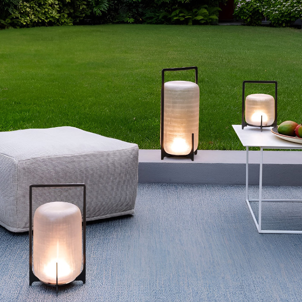 Outdoor Modern Handle Lantern - Waterproof LED Light for Patio & Garden