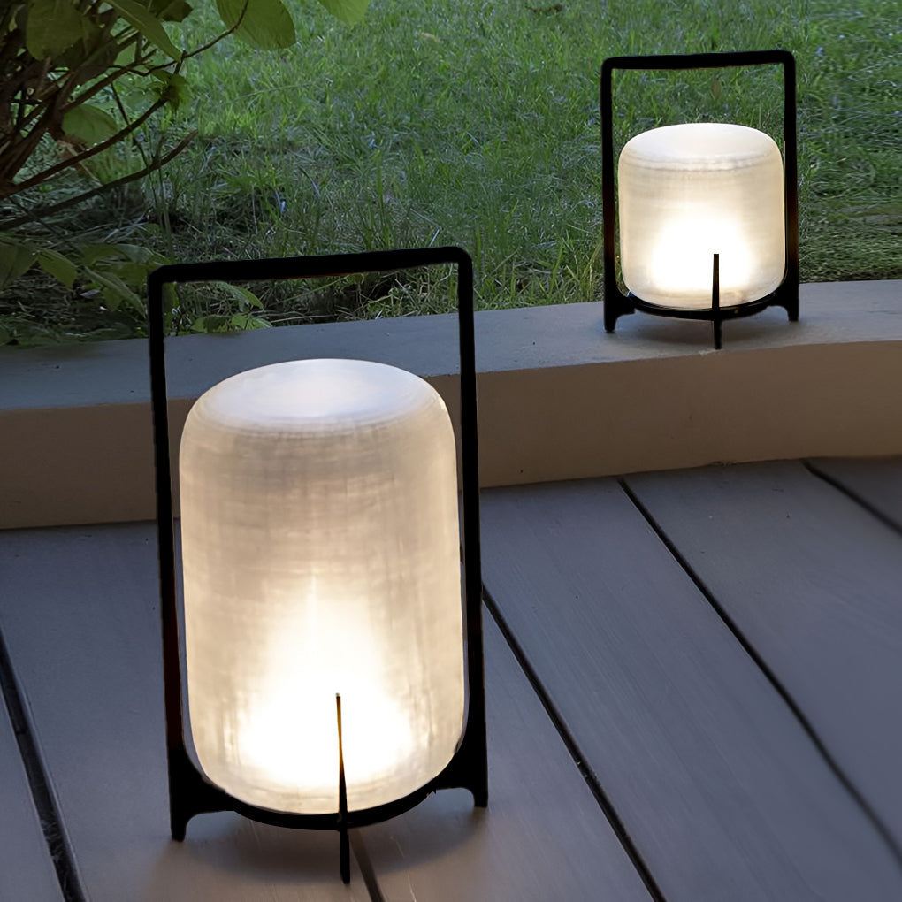Outdoor Modern Handle Lantern - Waterproof LED Light for Patio & Garden