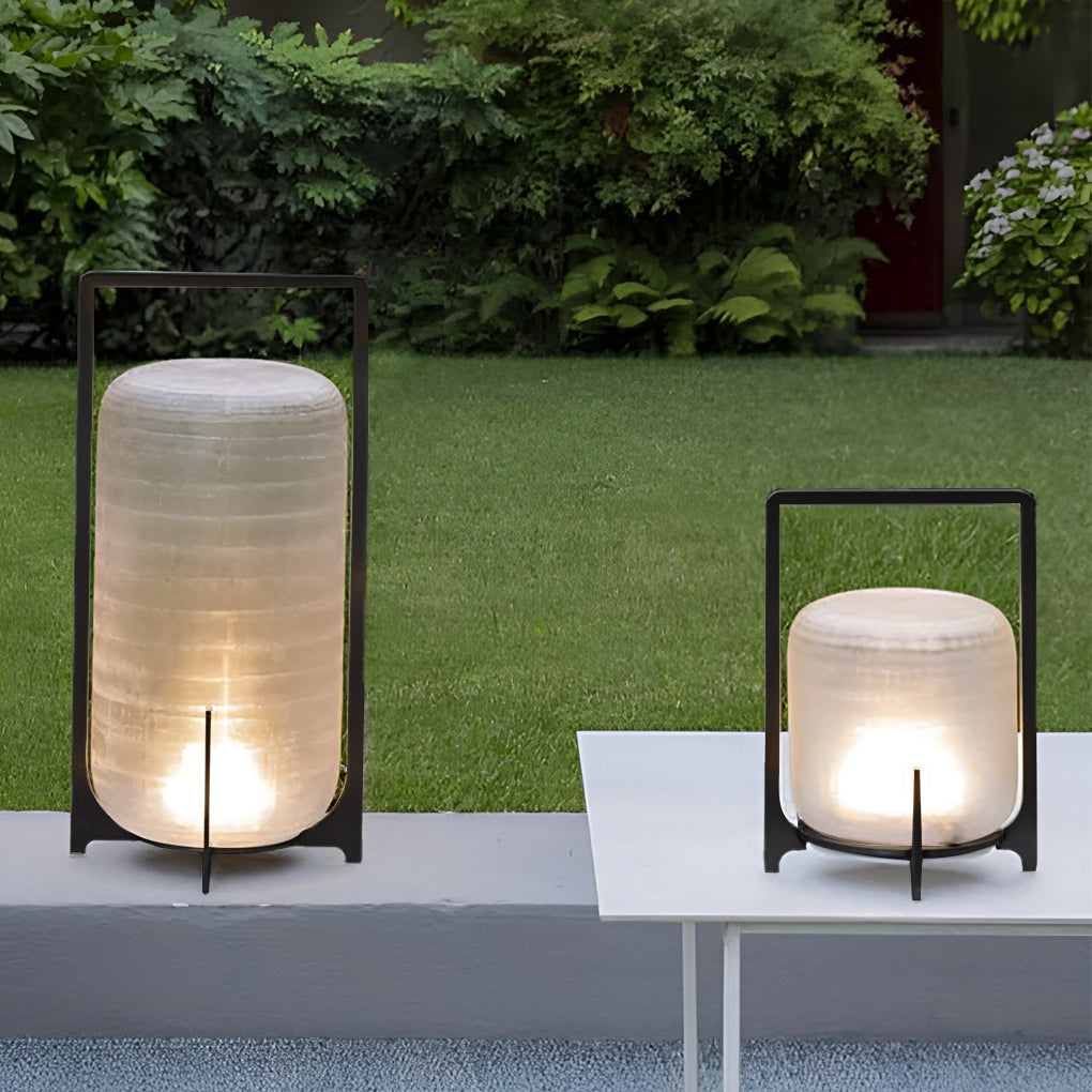 Outdoor Modern Handle Lantern - Waterproof LED Light for Patio & Garden