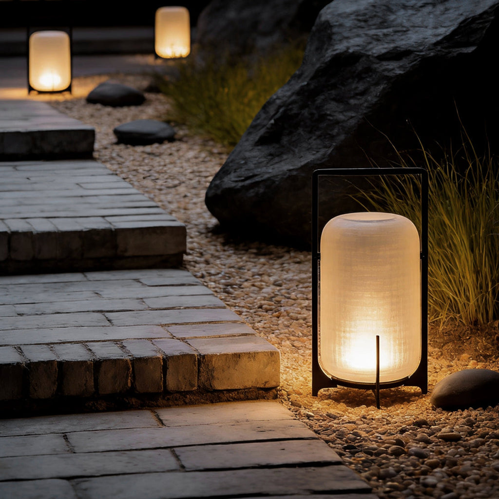 Outdoor Modern Handle Lantern - Waterproof LED Light for Patio & Garden
