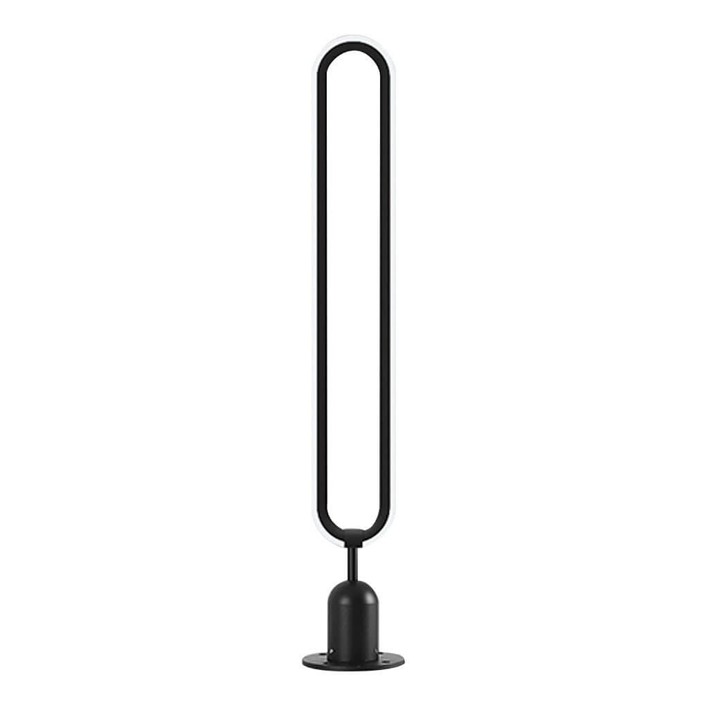 Sleek Black Oval Ring LED Solar Lights - Modern Outdoor Minimalist Design