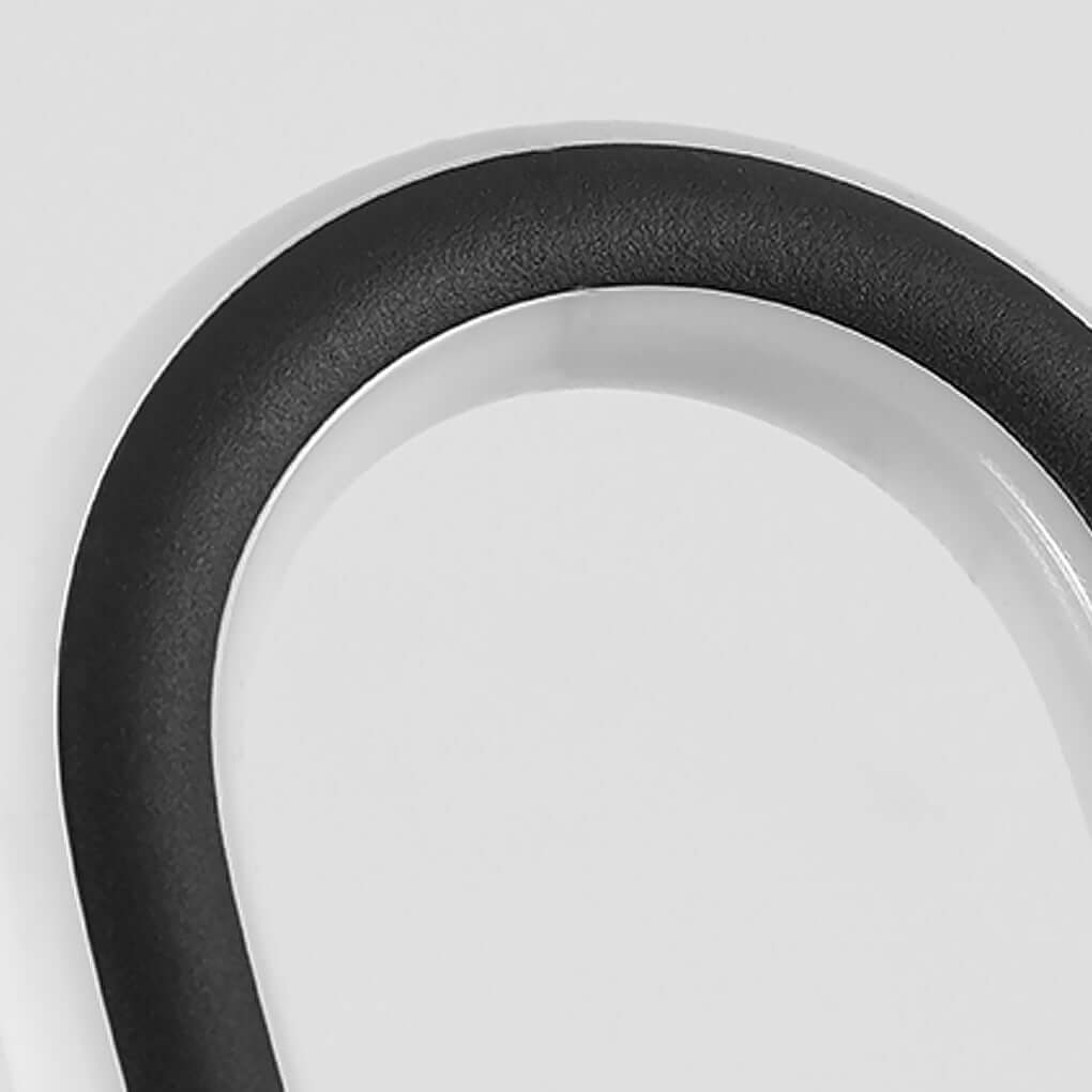 Sleek Black Oval LED Solar Ring Lights - Modern Outdoor Minimalist Design