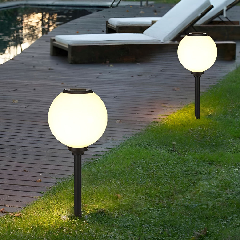 Glass Solar Path Light - Outdoor LED Globe Ball 

Illuminate your outdoor space with our stylish Glass Solar Path Light. This LED globe ball-shaped light enhances your garden, patio, or walkway while providing energy-efficient lighting. Made from durable