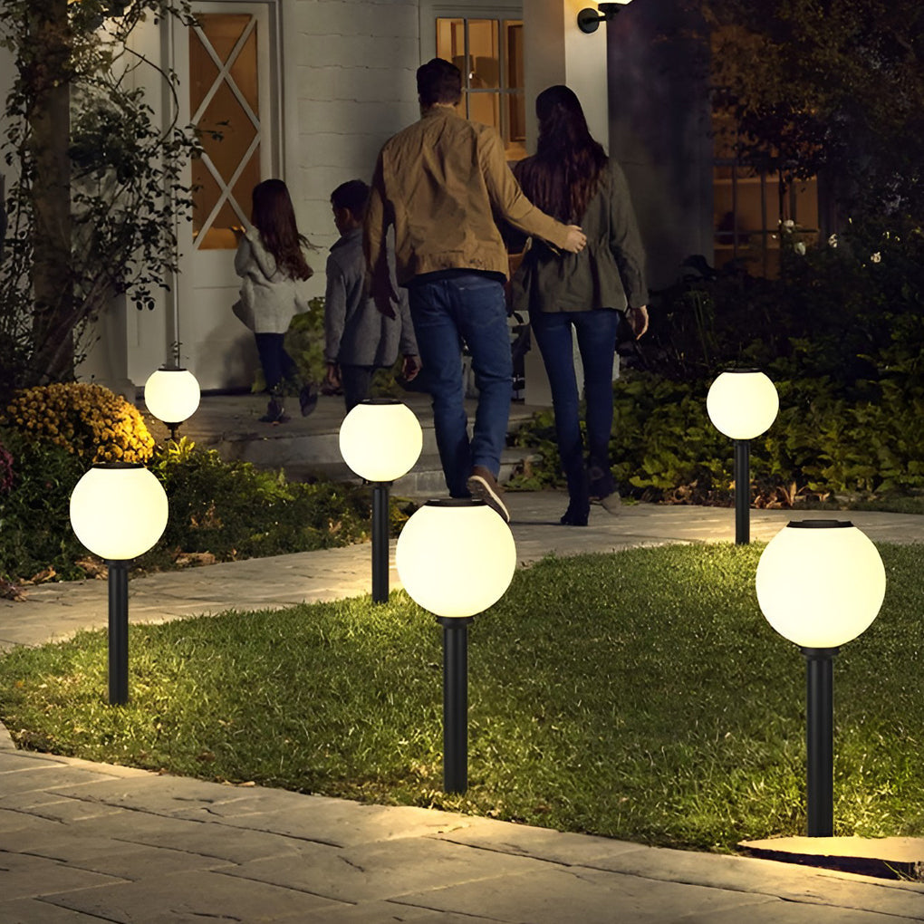 Glass Outdoor Path Light - Globe Ball-Shaped LED Solar Light
