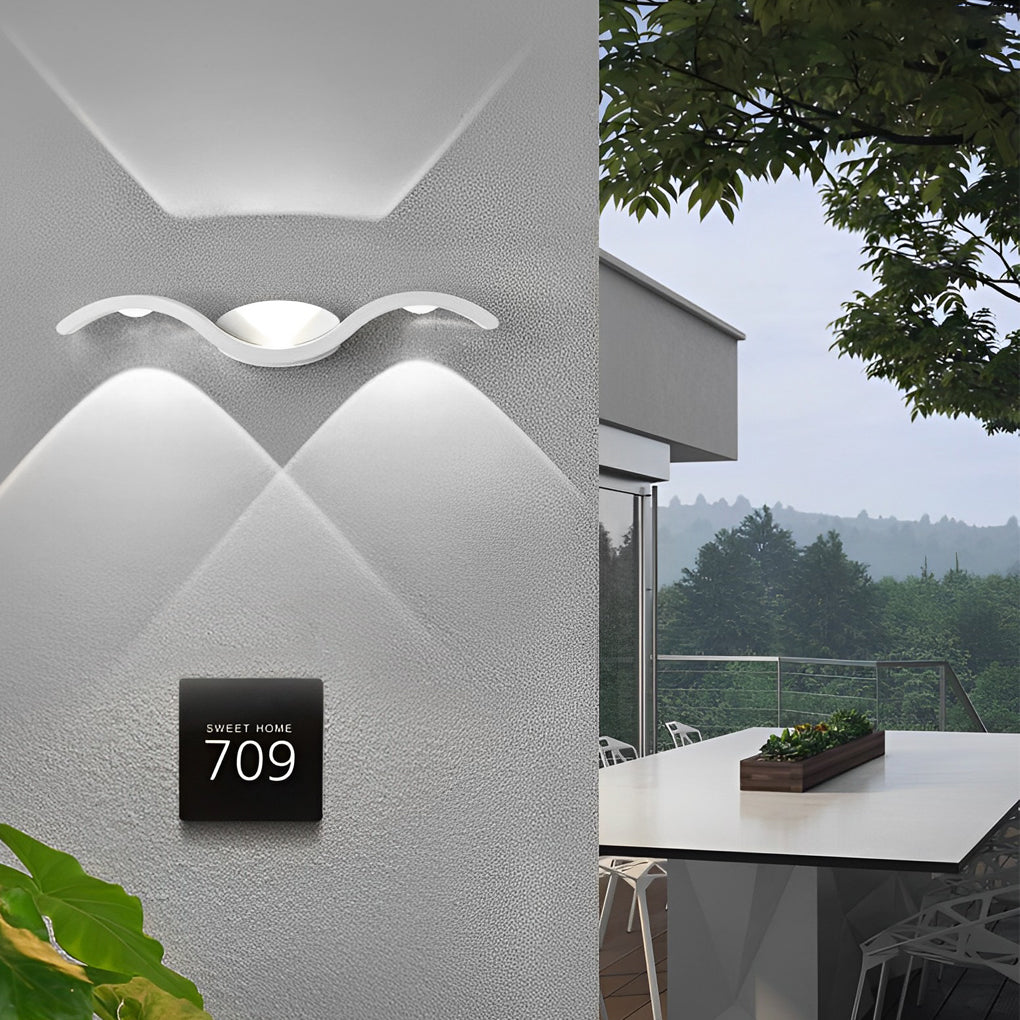 Wave Wall Sconce Outdoor Up-Down LED Light Fixture