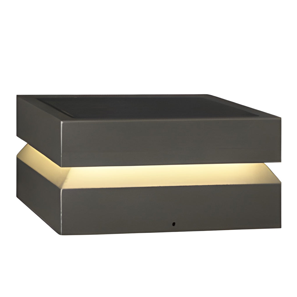 Modern Outdoor Solar Deck Lights Waterproof Black Square Design