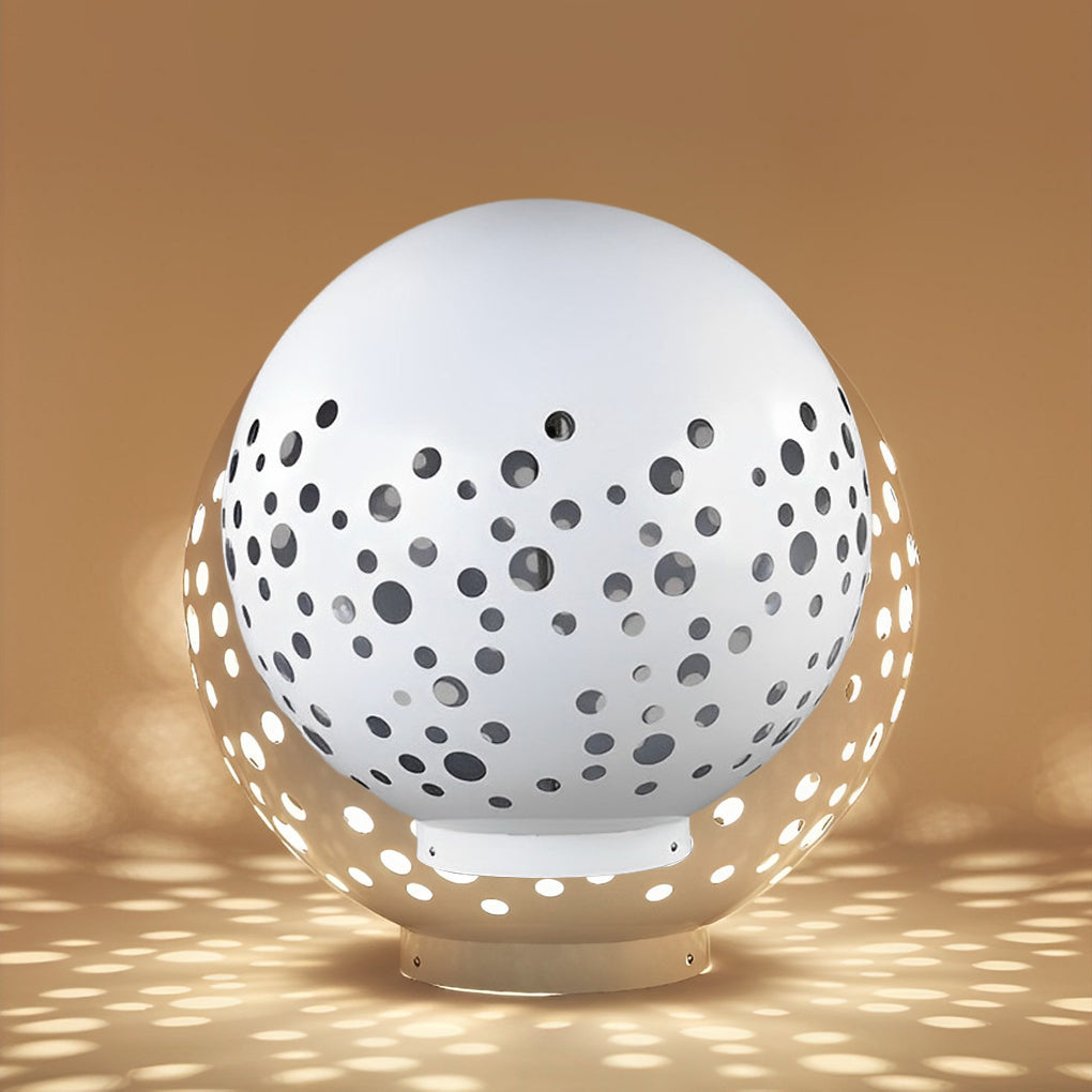 Outdoor Waterproof Sphere Light - Modern Hollow Metal Garden Fixture