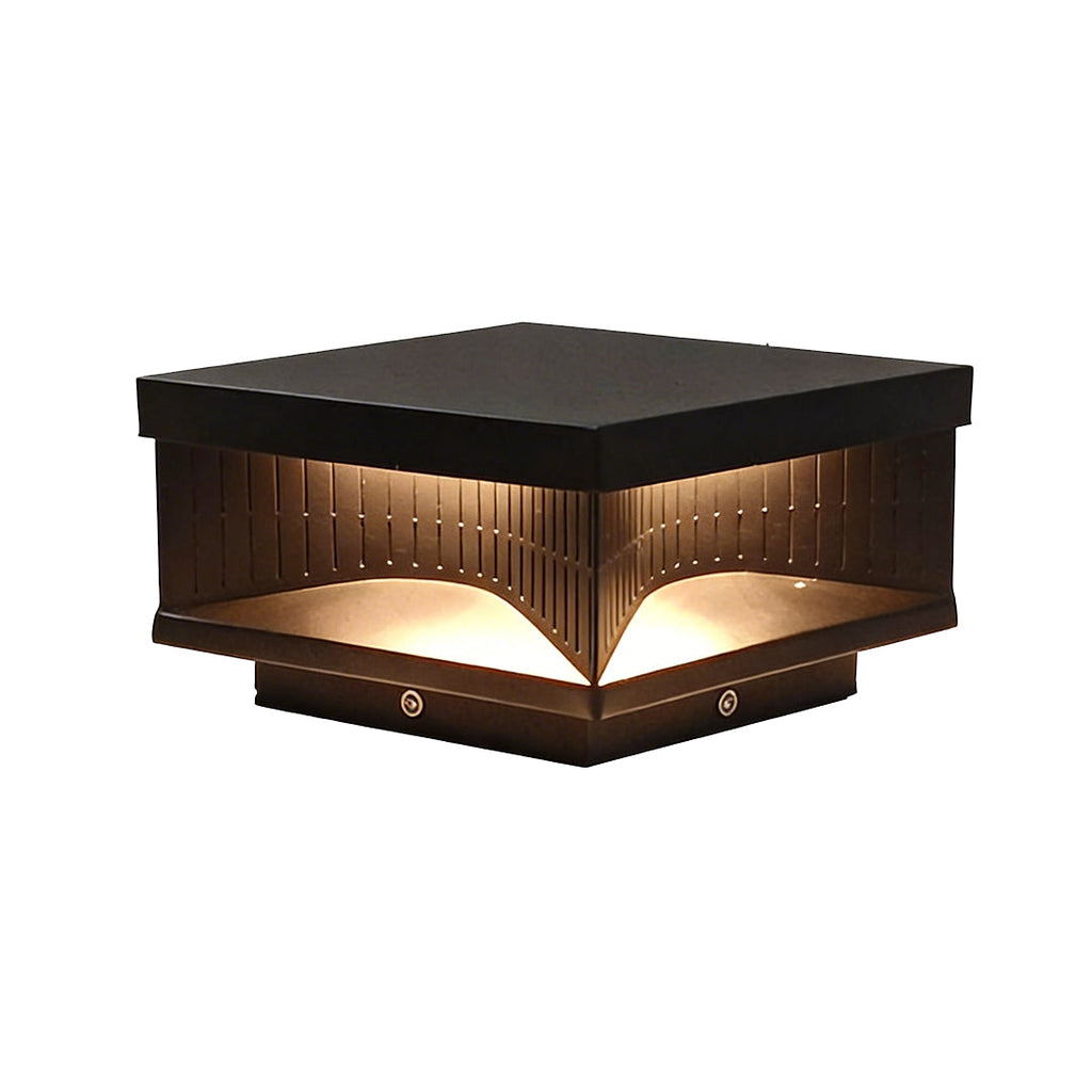 Square Outdoor Pillar Lights - Decorative LED Stripe Lighting