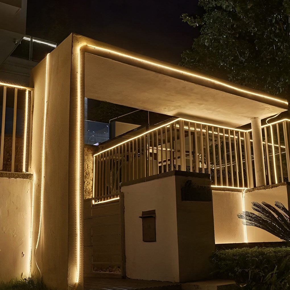 Outdoor LED Stair Lighting Strips - Waterproof Silicone White Lights