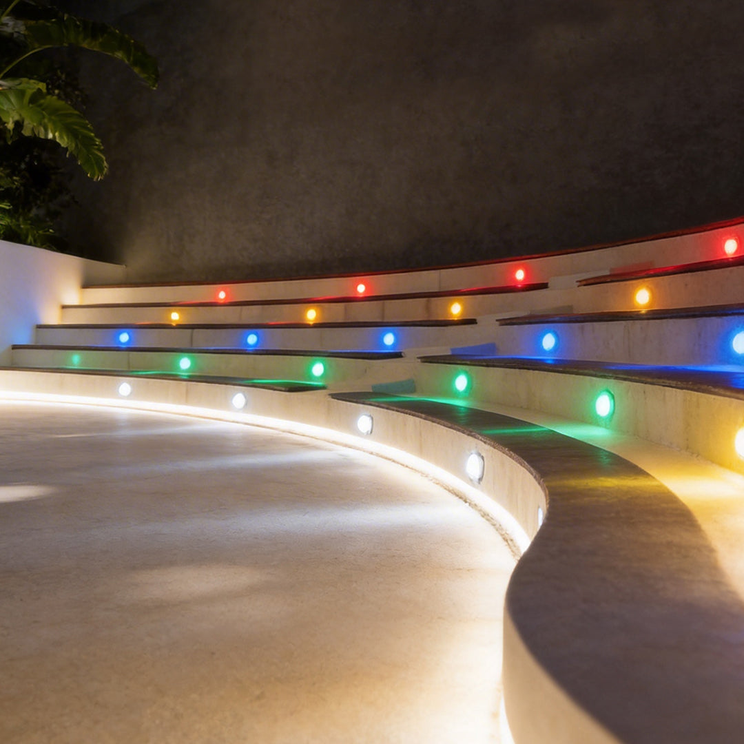 10pcs Modern LED Outdoor Step Lights - Metal Lighting Fixtures