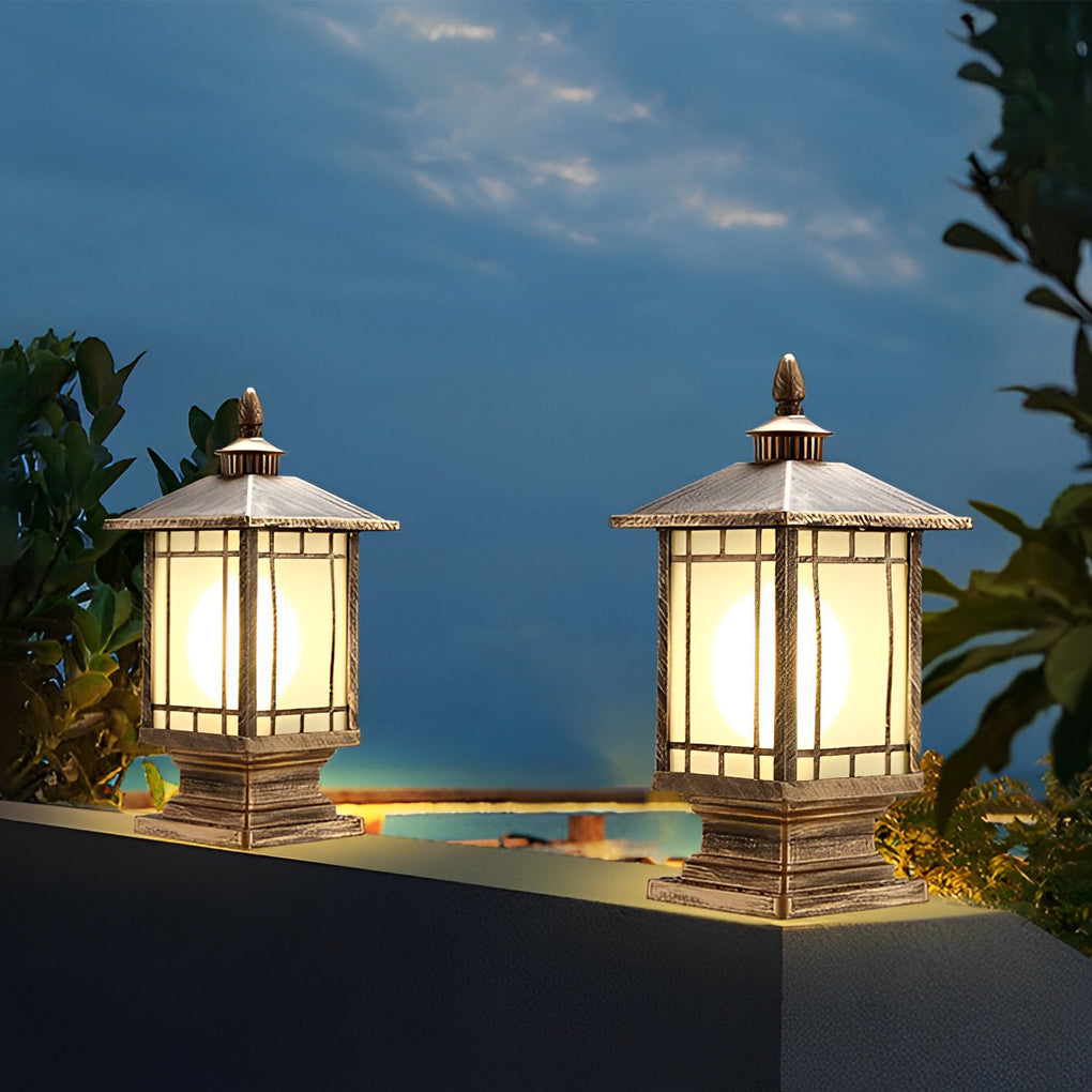 Modern Waterproof Street Light Pillar - Retro Outdoor Lighting Solution