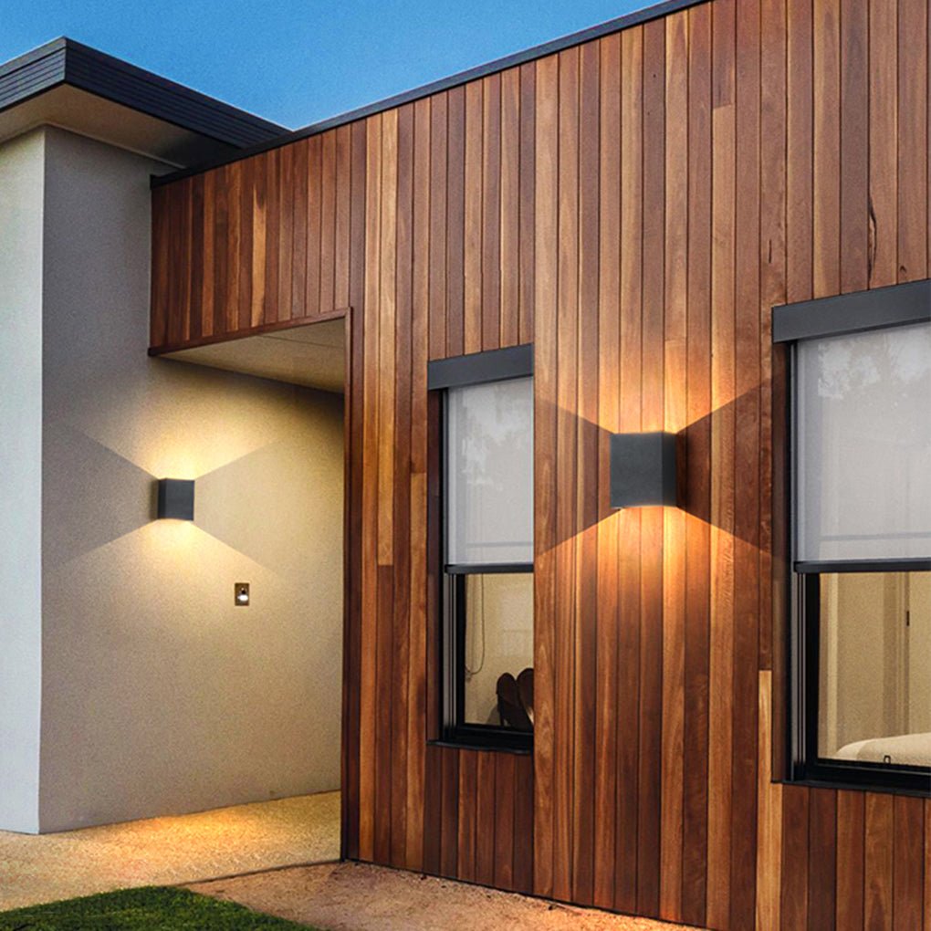 Waterproof Square LED Up and Down Wall Lights - Modern Outdoor Lighting