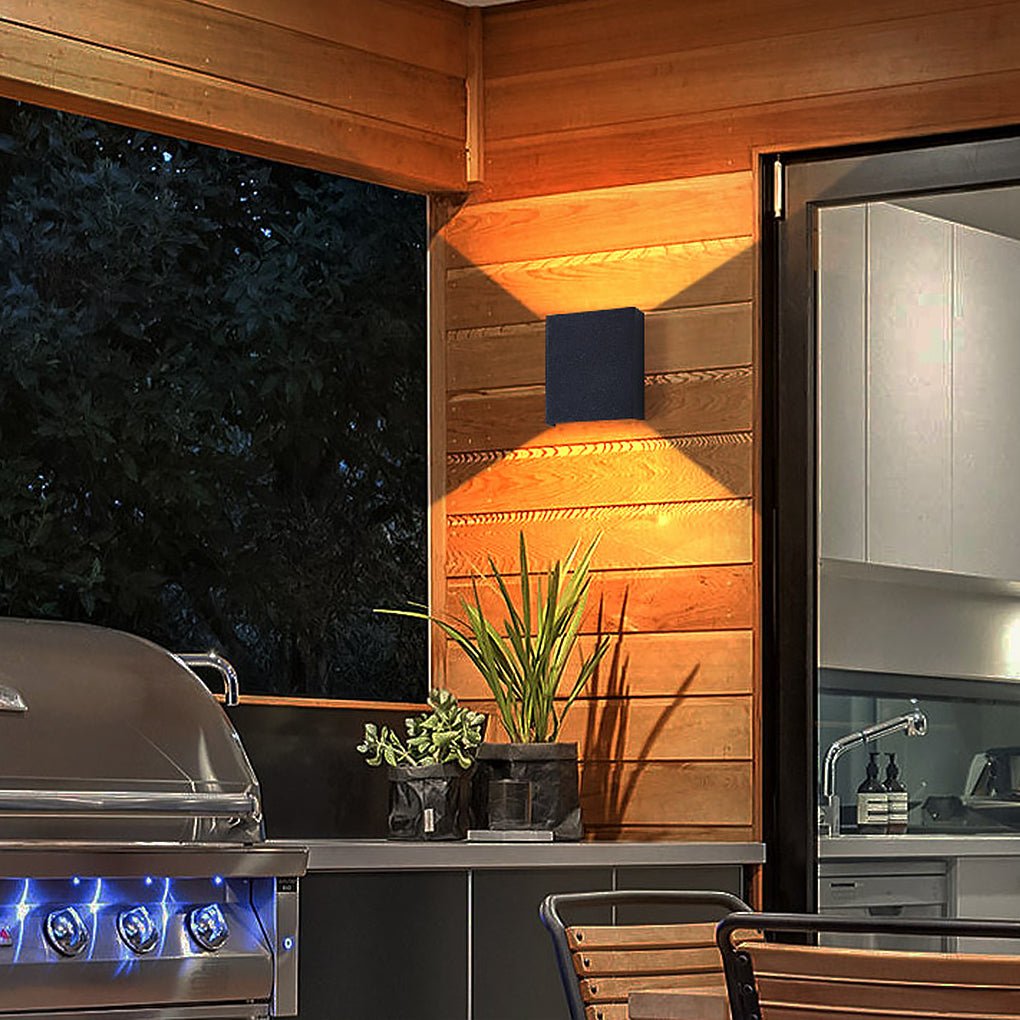 Waterproof Square LED Up and Down Wall Lights - Modern Outdoor Lighting