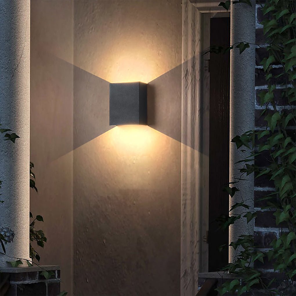 Waterproof Square LED Up and Down Wall Lights - Modern Outdoor Lighting