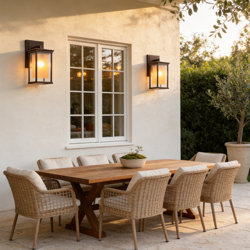 Outdoor Wall Mounted Black Square Aluminum Light Fixture