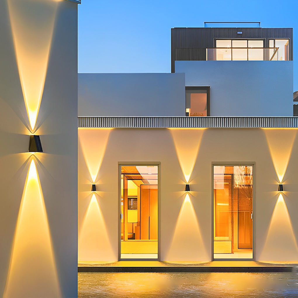 Outdoor Solar Wall Sconce Up and Down Lighting