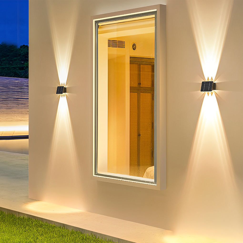 Outdoor Solar Wall Sconce Up and Down Lighting