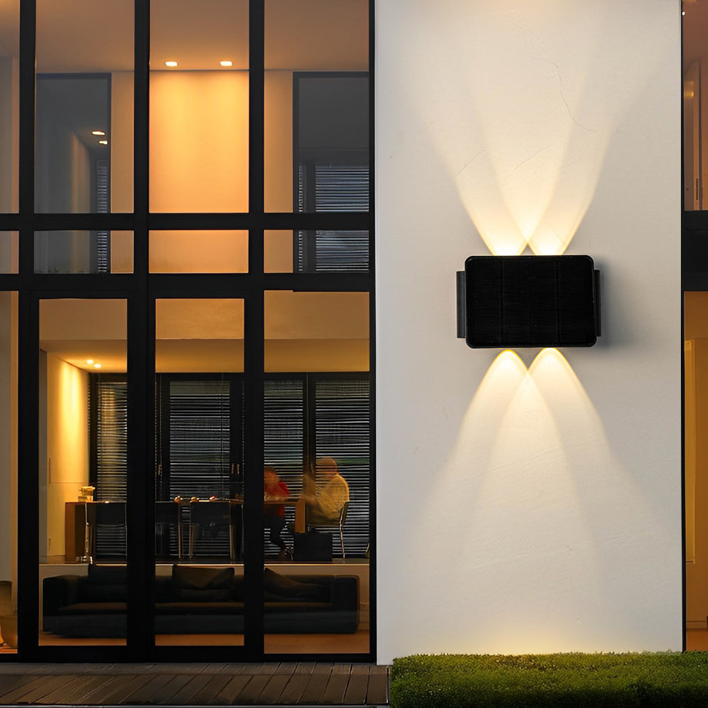 Outdoor Solar Wall Sconce Up and Down Lighting